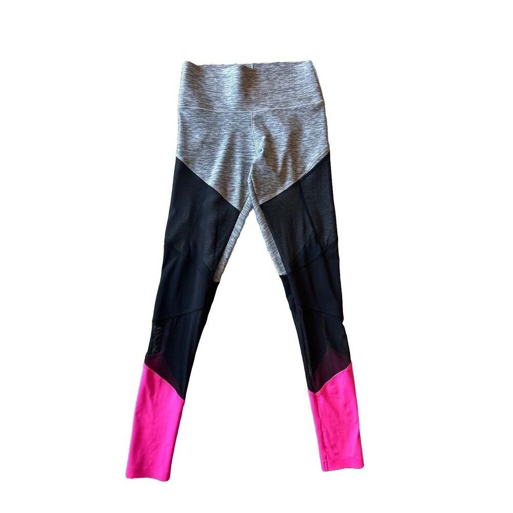 Victoria's Secret Pink Sz XS Ultimate High Waist Bonded Mesh Legging Grey & Pink